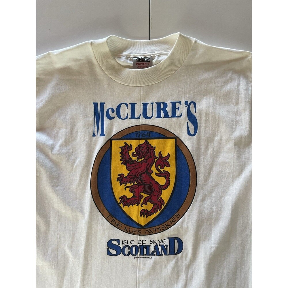 1990 McClure’s Fine Ales Whiskies Isle of Skye Scotland Vintage T-Shirt - Large